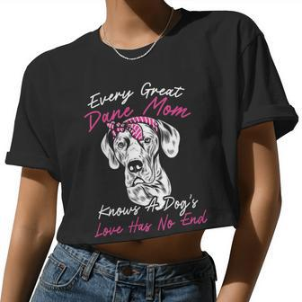Dog Breeder Loves Dog Great Dane Mom Women Cropped T-shirt - Monsterry UK