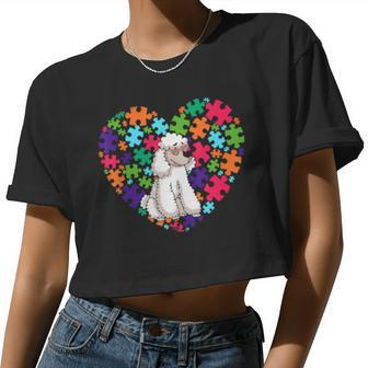 Dog Dad Dog Mom Autism Awareness Poodle Women Cropped T-shirt - Monsterry AU
