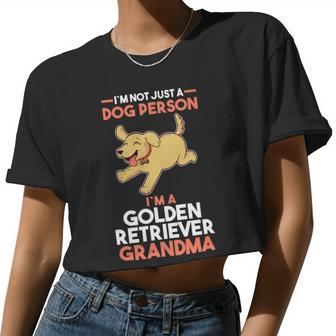 Dog Grandmother Golden Retriever Grandma Women Cropped T-shirt - Monsterry UK