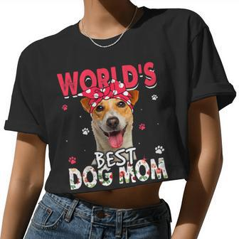Dog Jack Russell Womens Worlds Best Jack Russell Terrier Dog Mom Women Cropped T-shirt - Monsterry CA