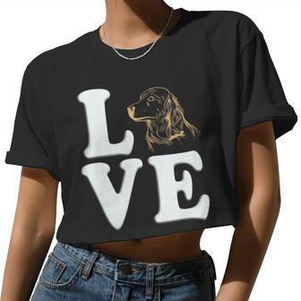 Dog Love Golden Retriever For Men And Women Women Cropped T-shirt - Monsterry