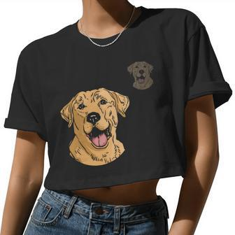 Dog Lover Dog Mom Dad Golden Yellow Labrador Retriever Women Cropped T-shirt - Monsterry