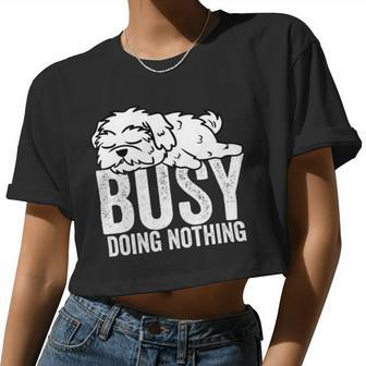 Dog Maltese Busy Doing Nothing Shirt Lazy Tee Boys Girls Women Cropped T-shirt - Monsterry