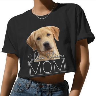 Dog Mom Golden Retriever Dog Mum Women Cropped T-shirt - Monsterry
