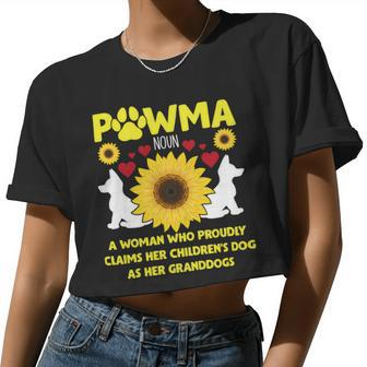 Dog Sunflower Grandmother Dog Lover Paw Flower With Hearts 517 Paws Women Cropped T-shirt - Monsterry CA