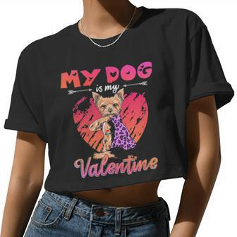 My Dogs Is My I Love Mom Valentine Women Cropped T-shirt - Monsterry DE