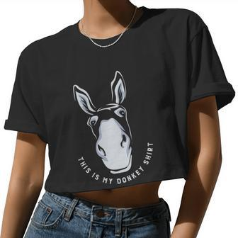 Donkey Saying Cute Mule Farm Animal V2 Women Cropped T-shirt - Monsterry UK