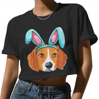 Easter Bunny Beagle Dog Boys Girl Kids Men Women Women Cropped T-shirt - Monsterry