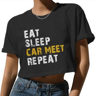 Eat Sleep Car Meet Repeat Women Cropped T-shirt - Monsterry DE