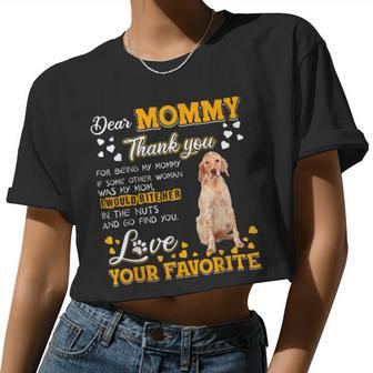 English Setter Dear Mommy Thank You For Being My Mommy Women Cropped T-shirt - Monsterry CA