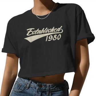 Established 1980 44 Years Old Bday 44Th Birthday Women Women Cropped T-shirt - Monsterry AU