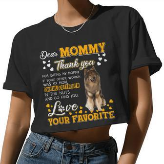 Eurasier Dear Mommy Thank You For Being My Mommy Women Cropped T-shirt - Monsterry