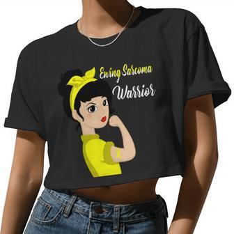 Ewings Sarcoma Warrior Strong Women Yellow Women Ewings Sarcoma Ewings Sarcoma Awareness Women Cropped T-shirt - Monsterry