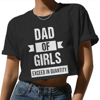 Fathers Day From Daughters Dad Of Girls Women Cropped T-shirt - Monsterry CA