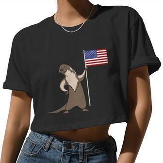 Ferret Mom Dad Mustela Nigripes 4Th July Women Cropped T-shirt - Monsterry UK