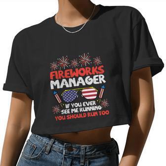 Fireworks Director Run Fourth Of July 4Th Usa Freedom V2 Women Cropped T-shirt - Monsterry AU