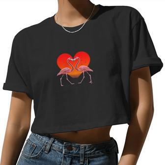 Flamingo Outfit Valentines Day Cute Flamingo Women Cropped T-shirt - Monsterry AU