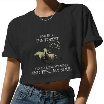 And Into The Forest I Go To Lose My Mind Find My Soul Horse Women Cropped T-shirt - Monsterry UK