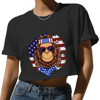 Fourth Of July American Independence Day Monkey Graphic Plus Size Shirt For Men Women Cropped T-shirt - Monsterry