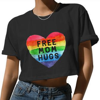 Free Mom Hugs Free Mom Hugs Inclusive Pride Lgbtqia Women Cropped T-shirt - Monsterry UK