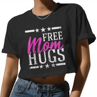 Free Mom Hugs Lesbian Gay Lgbt Proud Mother Women Cropped T-shirt - Monsterry