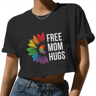 Free Mom Hugs Rainbow Lgbt Pride Month Women Cropped T-shirt - Monsterry