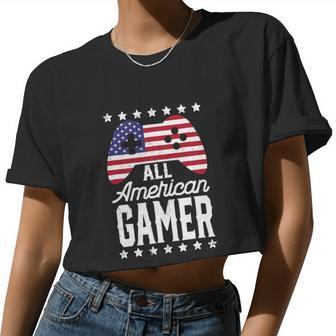 American Gamer 4Th Of July Women Cropped T-shirt - Monsterry