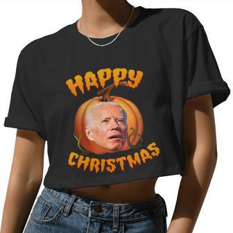 Biden Happy Christmas Halloween Women Cropped T-shirt - Monsterry CA