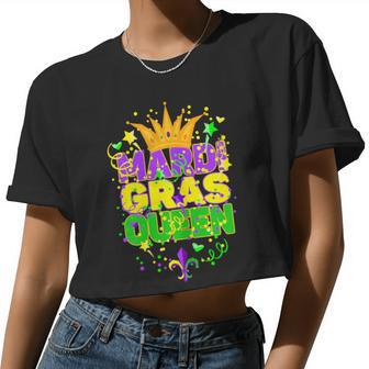 Carnival Party Confetti Outfit Mardi Gras Queen Crow Women Cropped T-shirt - Monsterry DE