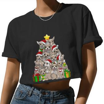 Christmas Chihuahua Pajama Shirt Tree Dog Dad Mom Xmas Women Cropped T-shirt - Monsterry AU