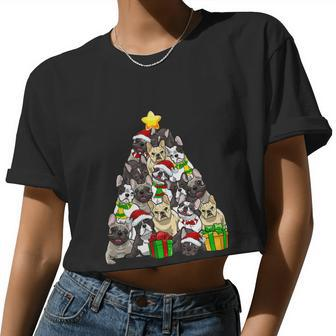 Christmas French Bulldog Pajama Shirt Tree Dog Xmas Women Cropped T-shirt - Monsterry DE