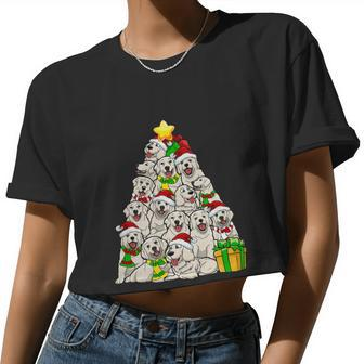 Christmas Golden Retriever Pajama Shirt Tree Dog Xmas Women Cropped T-shirt - Monsterry UK
