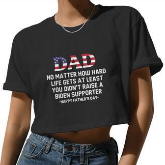 Dad 4Th Of July American Flag Women Cropped T-shirt - Monsterry DE