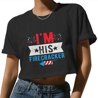 Firecracker Cute 4Th Of July American Flag Women Cropped T-shirt - Monsterry