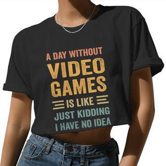 Gamer A Day Without Video Games Women Cropped T-shirt - Monsterry