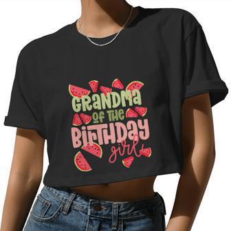 Grandma Birthday One In A Melon Watermelon Women Cropped T-shirt - Monsterry