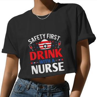 Nurse Wine 4Th Of July Women Cropped T-shirt - Monsterry UK