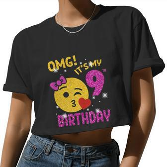 Omg It's My 9Th Birthday Girl Party Women Cropped T-shirt - Monsterry UK