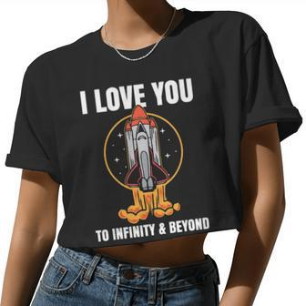 Rocketship Quotes Clothes For Men Women Valentine Women Cropped T-shirt - Monsterry