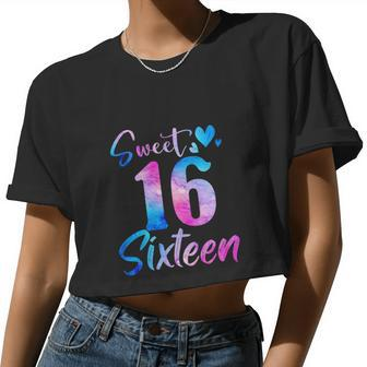 Sweet 16Th Birthday Party Celebration Women Cropped T-shirt - Monsterry DE