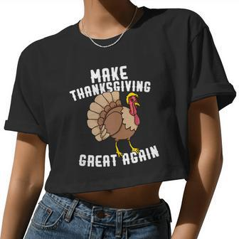 Trumpkey Trump Turkey Thanksgiving Men Women Women Cropped T-shirt - Monsterry DE