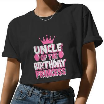 Uncle Of The Birthday Princess Girl Women Cropped T-shirt - Monsterry UK