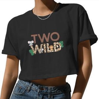 Wild Two Animal Safari 2Nd Birthday Women Cropped T-shirt - Monsterry UK