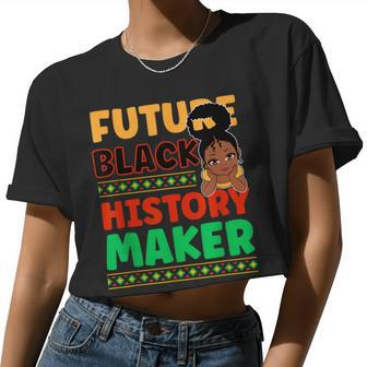Future Black History Maker Proud African American Afro Girl Women Cropped T-shirt - Monsterry UK