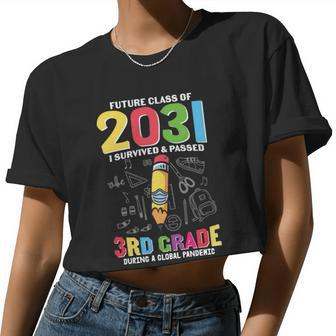 Future Class Of 2031 3Rd Grade Back To School V2 Women Cropped T-shirt - Monsterry