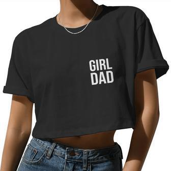 Girl Dad Pocket Print Daddy Papa Father's Day Women Cropped T-shirt - Monsterry AU