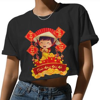 Girl Vietnamese Tet Family Matching Happy Lunar New Year Women Cropped T-shirt - Monsterry AU