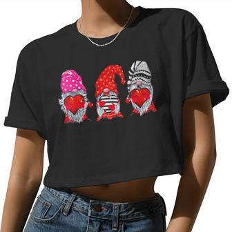 Gnome Valentines Day For Women Gnome Valentine Women Cropped T-shirt - Monsterry