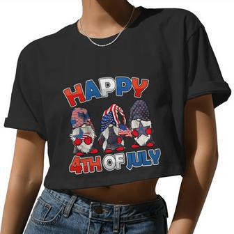 Gnomes American Usa Flag Patriotic 4Th Of July 2022 Women Cropped T-shirt - Monsterry UK