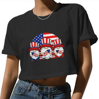 Gnomies 4Th Of July American Flag Fireworks Women Cropped T-shirt - Monsterry CA